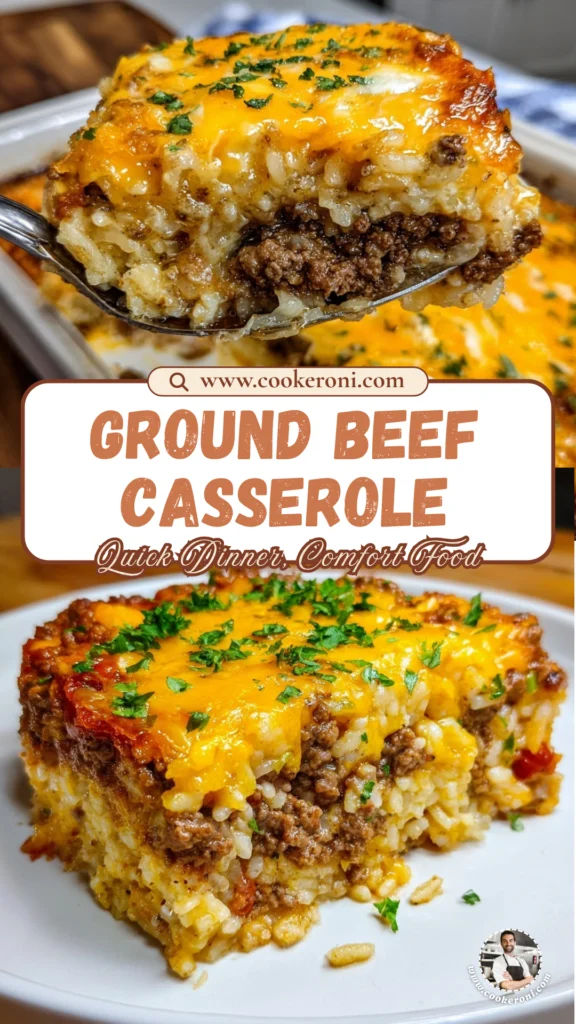 Cheesy Ground Beef and Rice Casserole