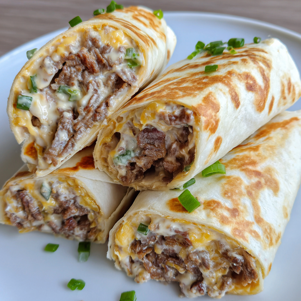 Cheesy Smoked Beef Ranch Wraps