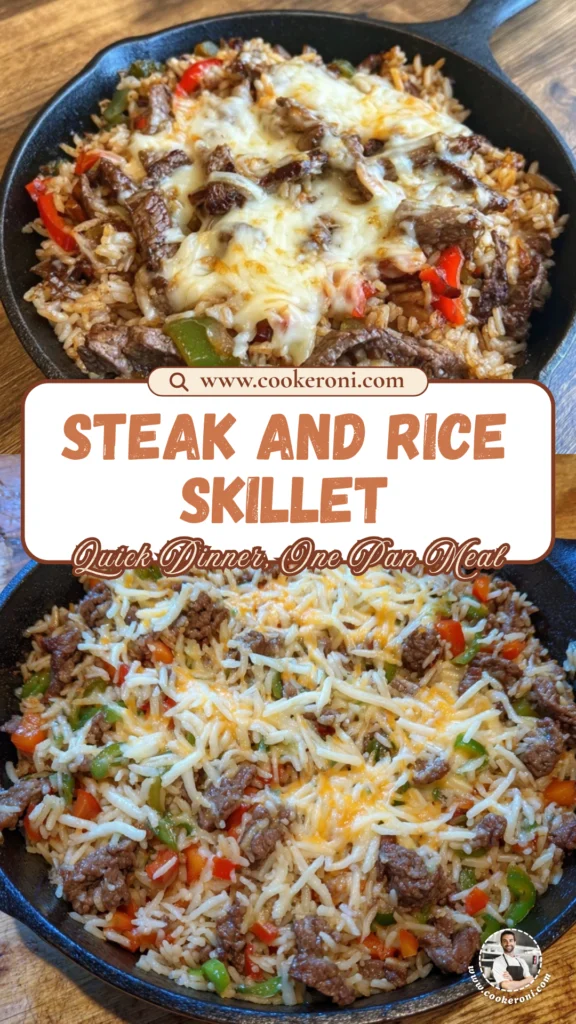 Cheesy Steak and Rice Skillet