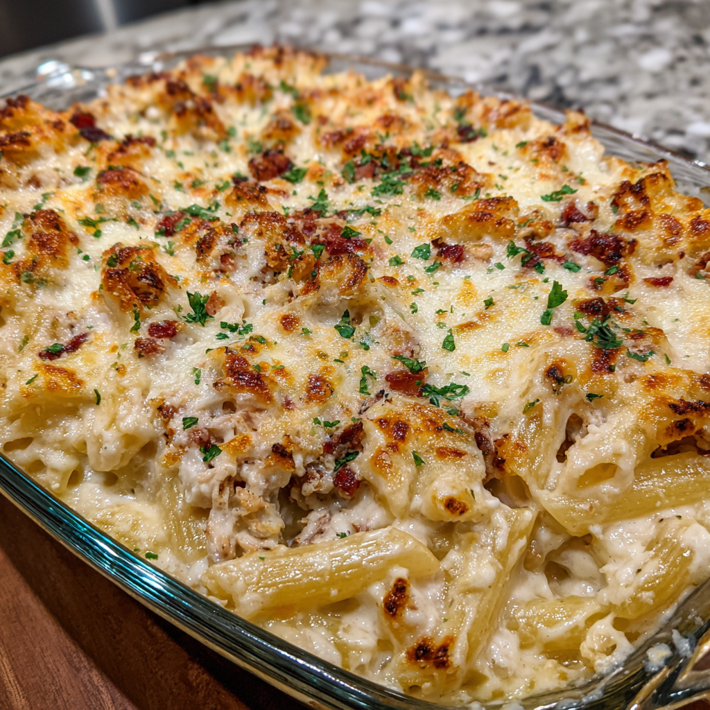 Chicken Alfredo Baked Ziti