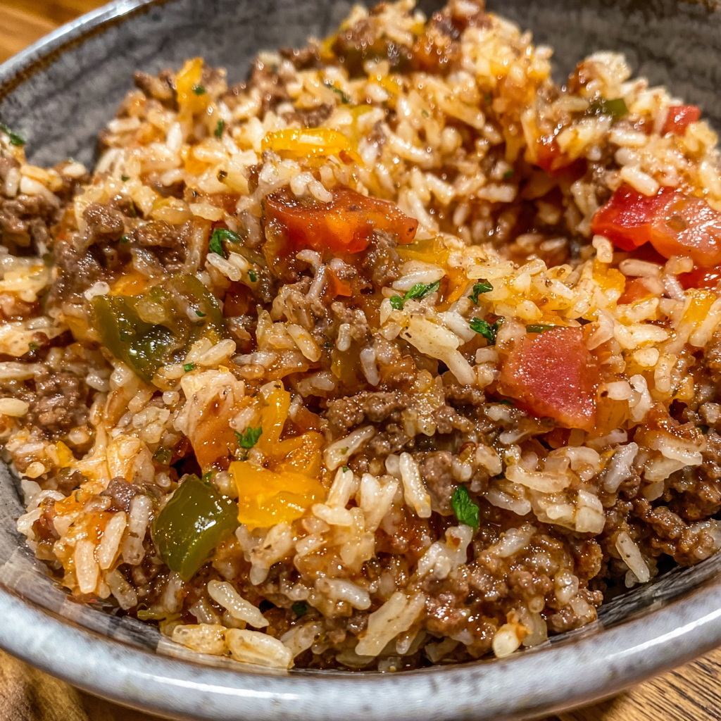 Classic Ground Beef and Rice Skillet