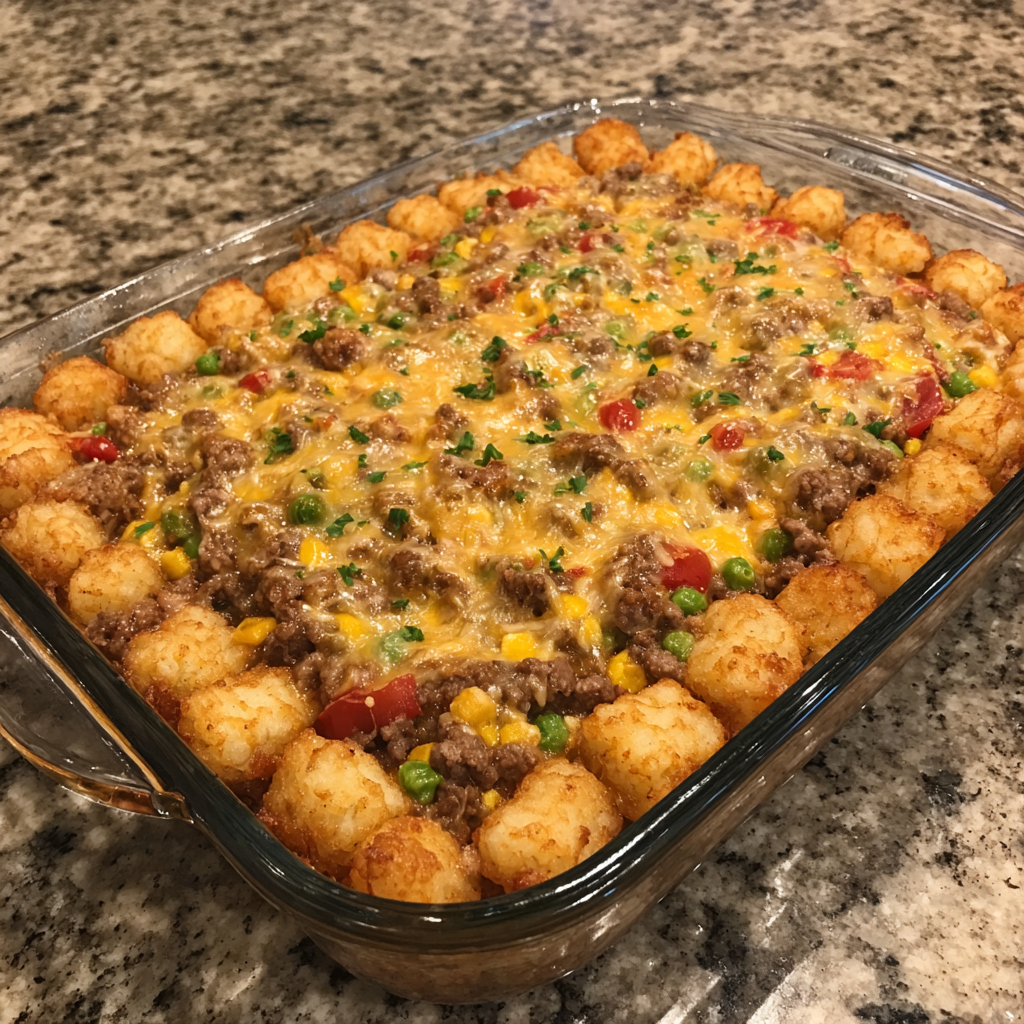 Cowboy Beef Tater Tot Casserole