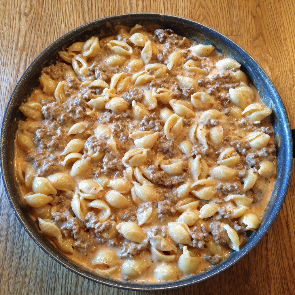 Creamy Beef and Shells