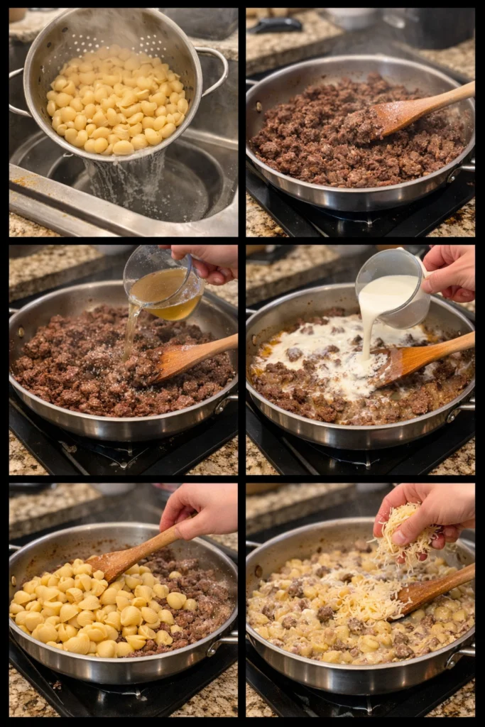 Creamy Beef and Shells