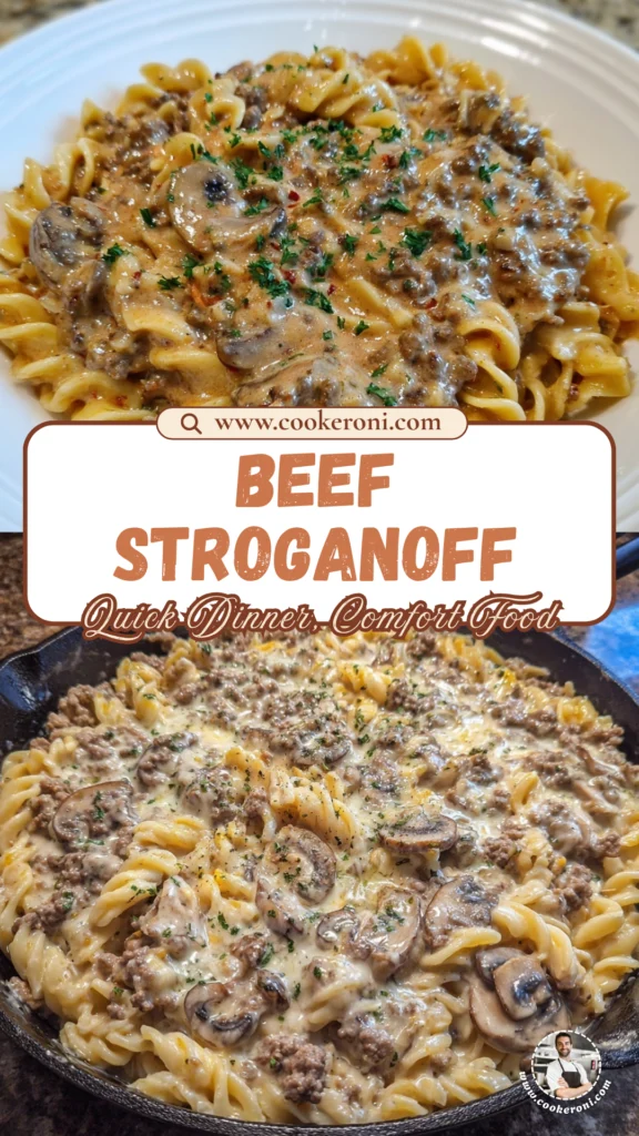 Creamy Ground Beef Stroganoff