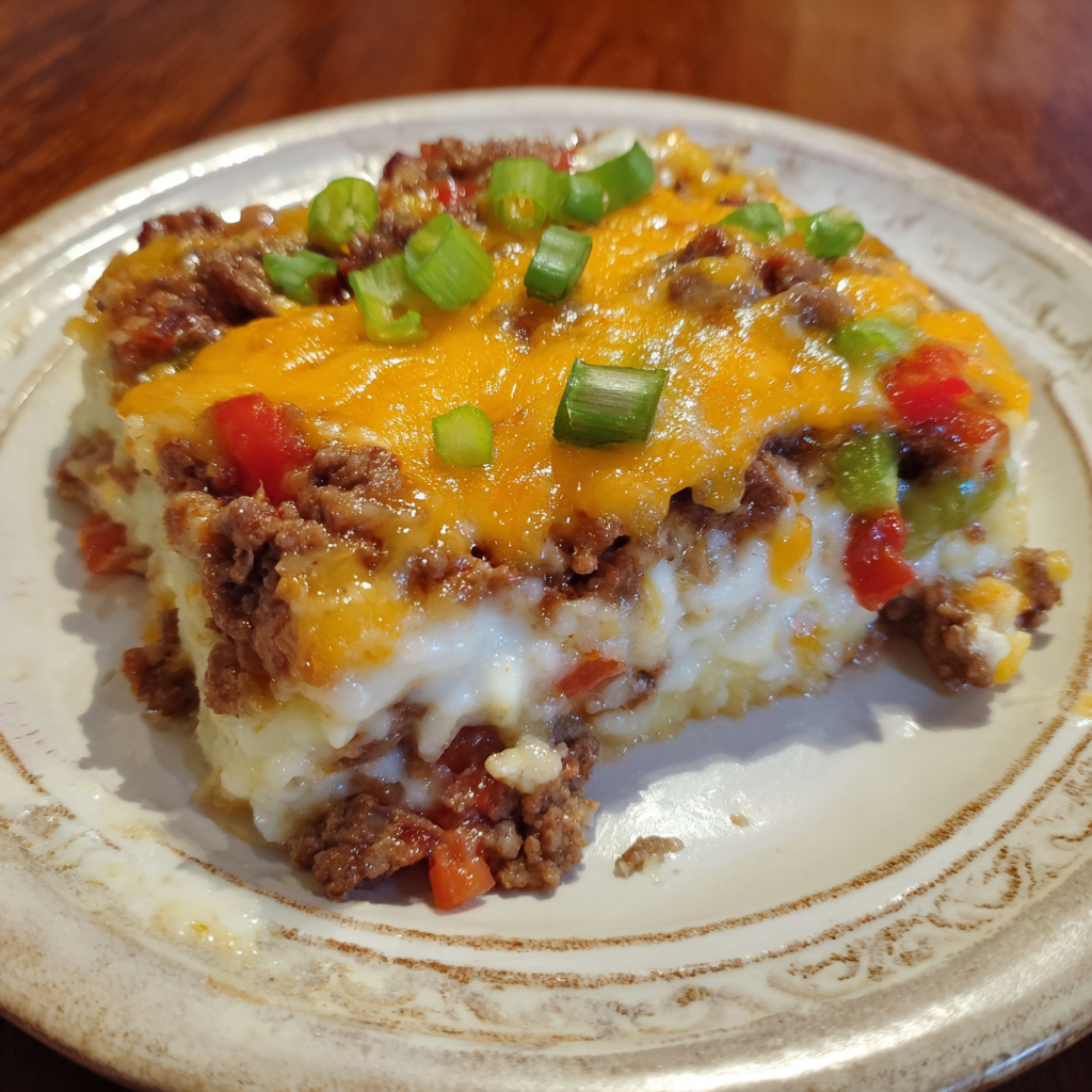 Creamy Layered John Wayne Casserole
