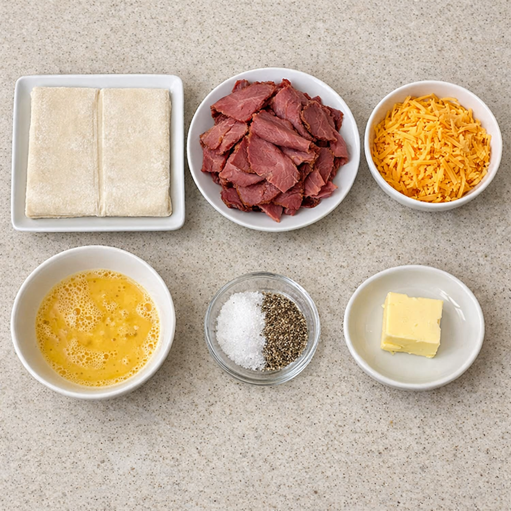 Crispy Smoked Beef & Cheese Puff Pastry Stacks