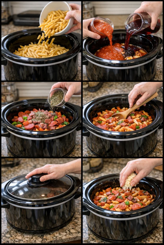 Crockpot Pizza Pasta