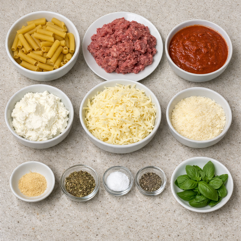 Easy Baked Ziti with Ground Beef