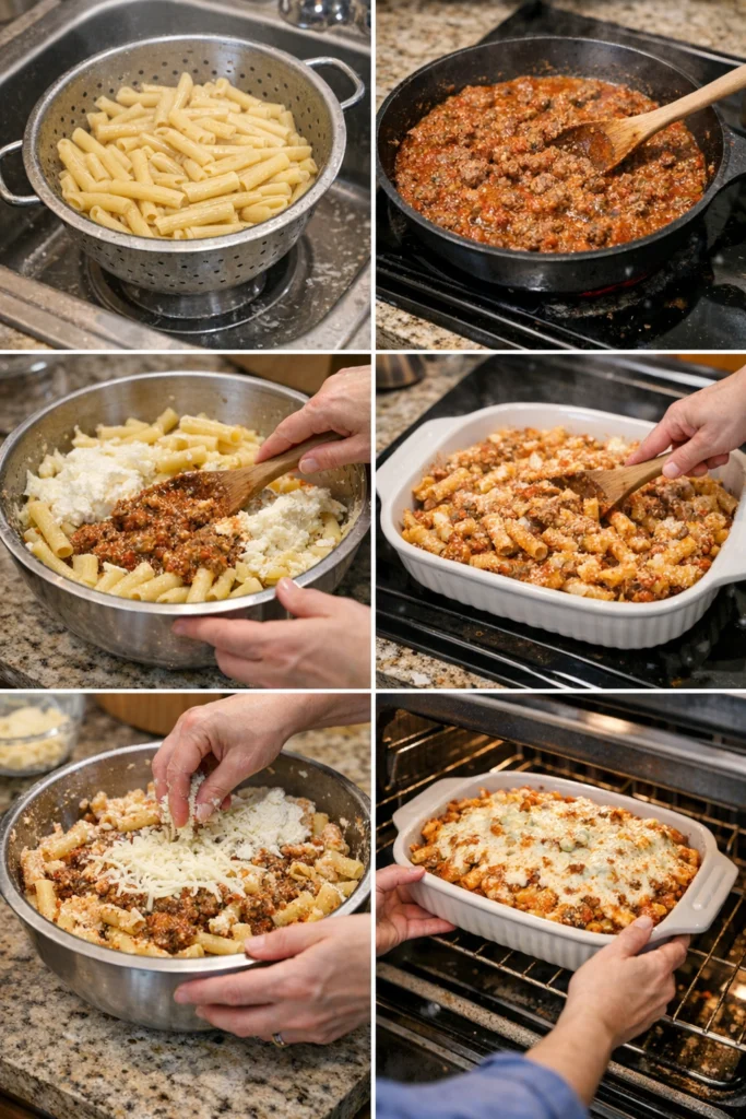 Easy Baked Ziti with Ground Beef