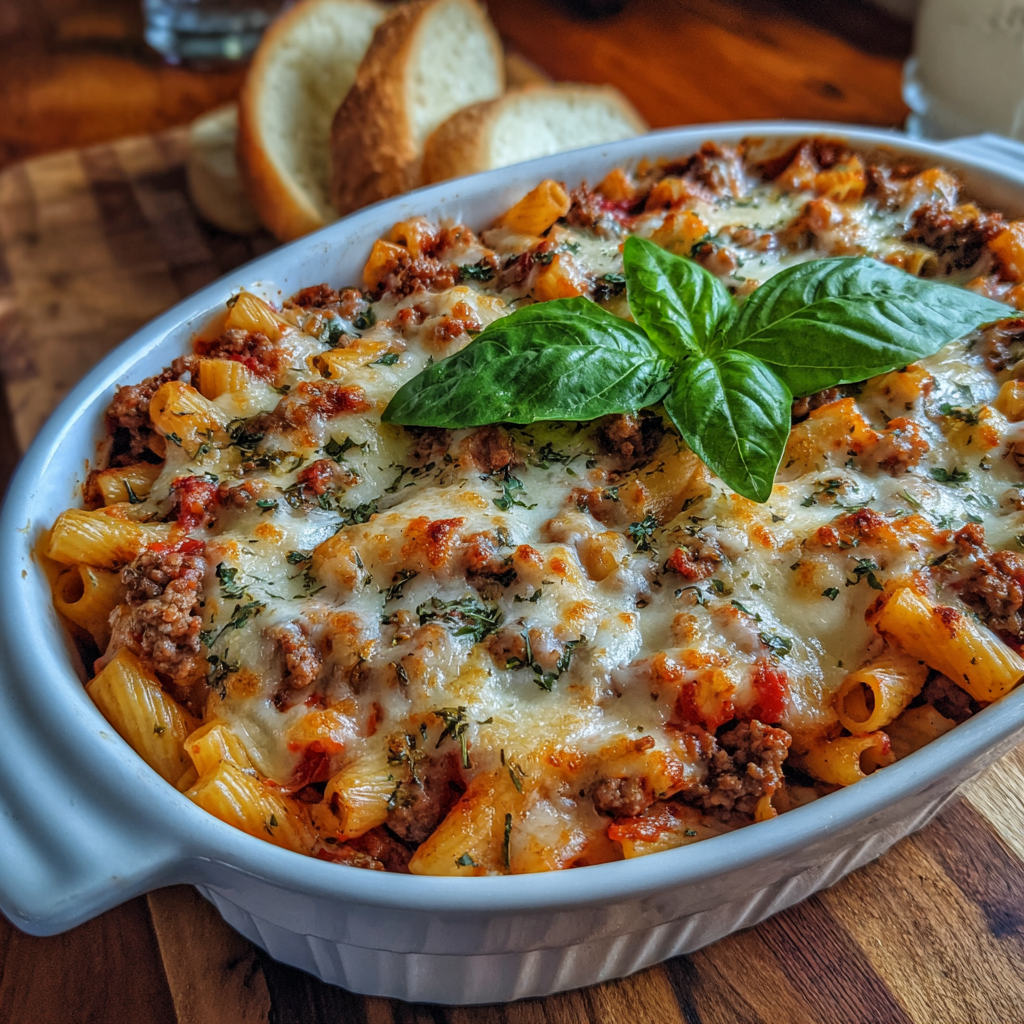 Easy Baked Ziti with Ground Beef