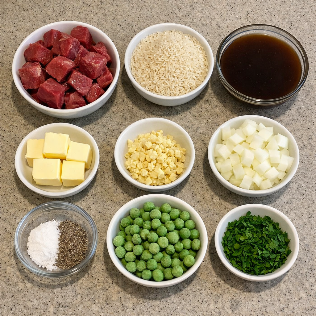 Garlic Butter Beef And Rice Skillet