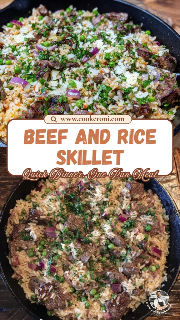 Garlic Butter Beef And Rice Skillet