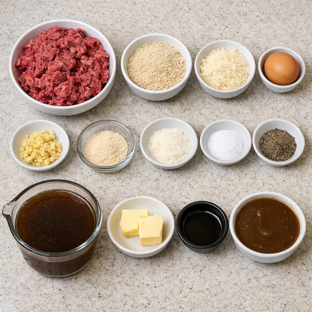 Ground Beef Meatballs and Gravy