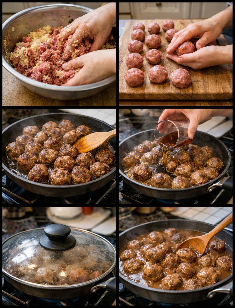 Ground Beef Meatballs and Gravy