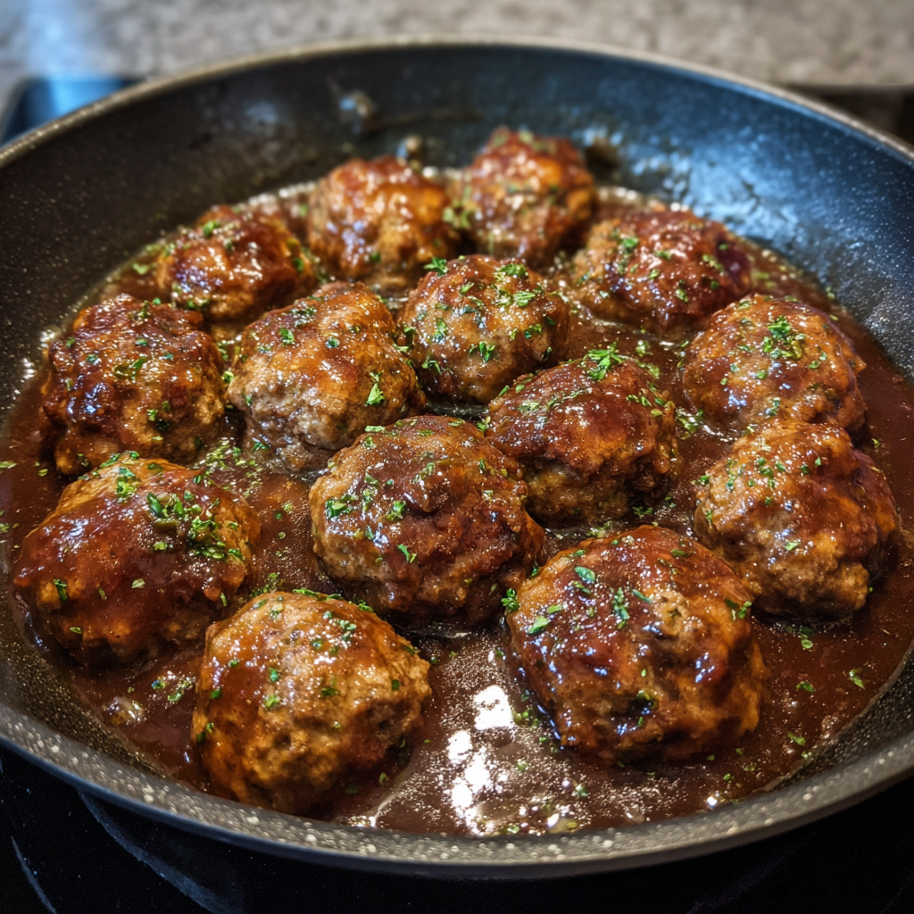 Ground Beef Meatballs and Gravy