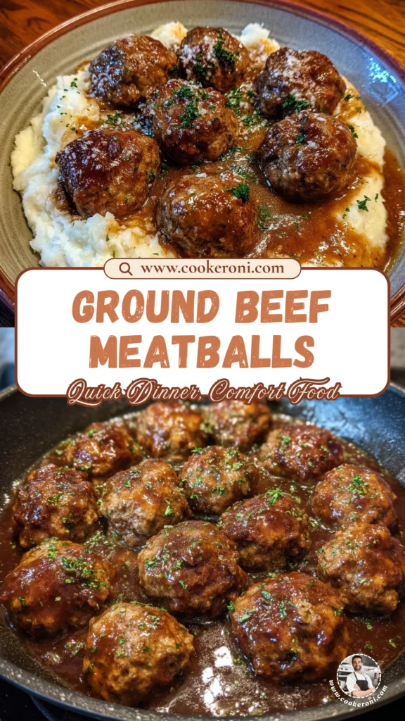 Ground Beef Meatballs and Gravy