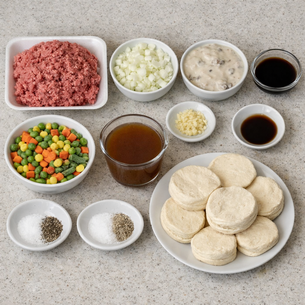 Ground Beef and Biscuit Bake