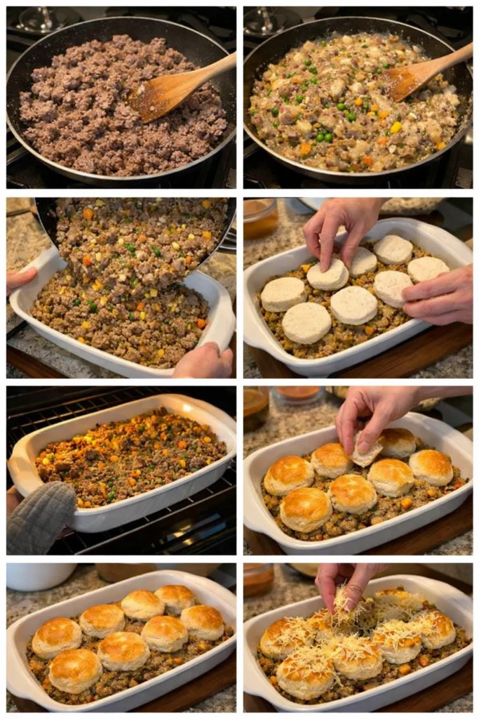 Ground Beef and Biscuit Bake