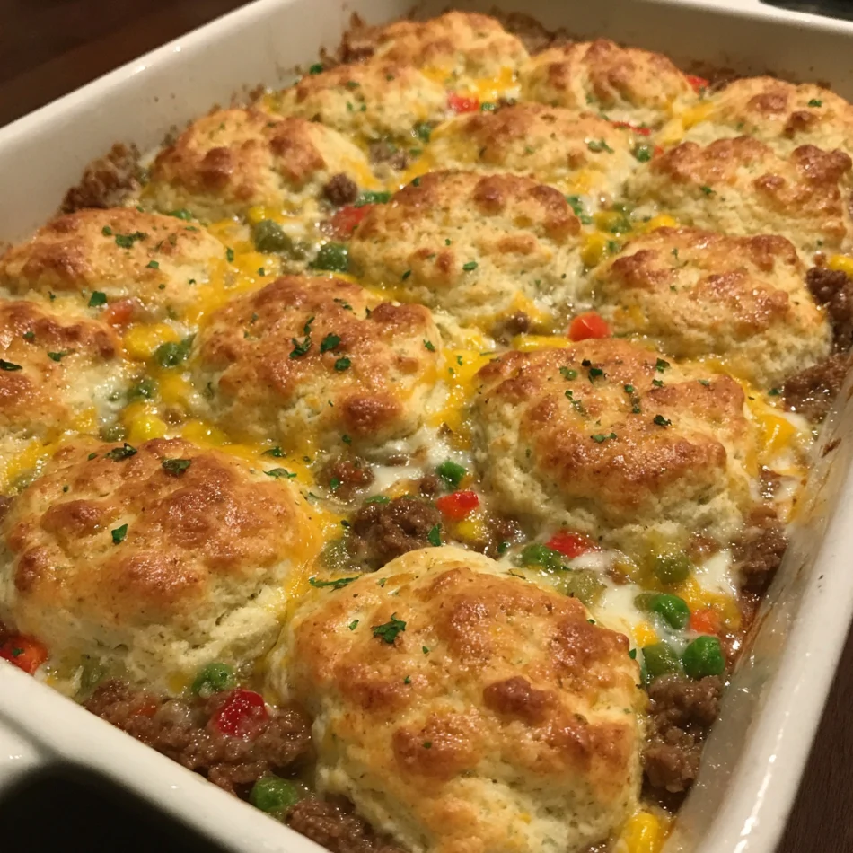 Ground Beef and Biscuit Bake