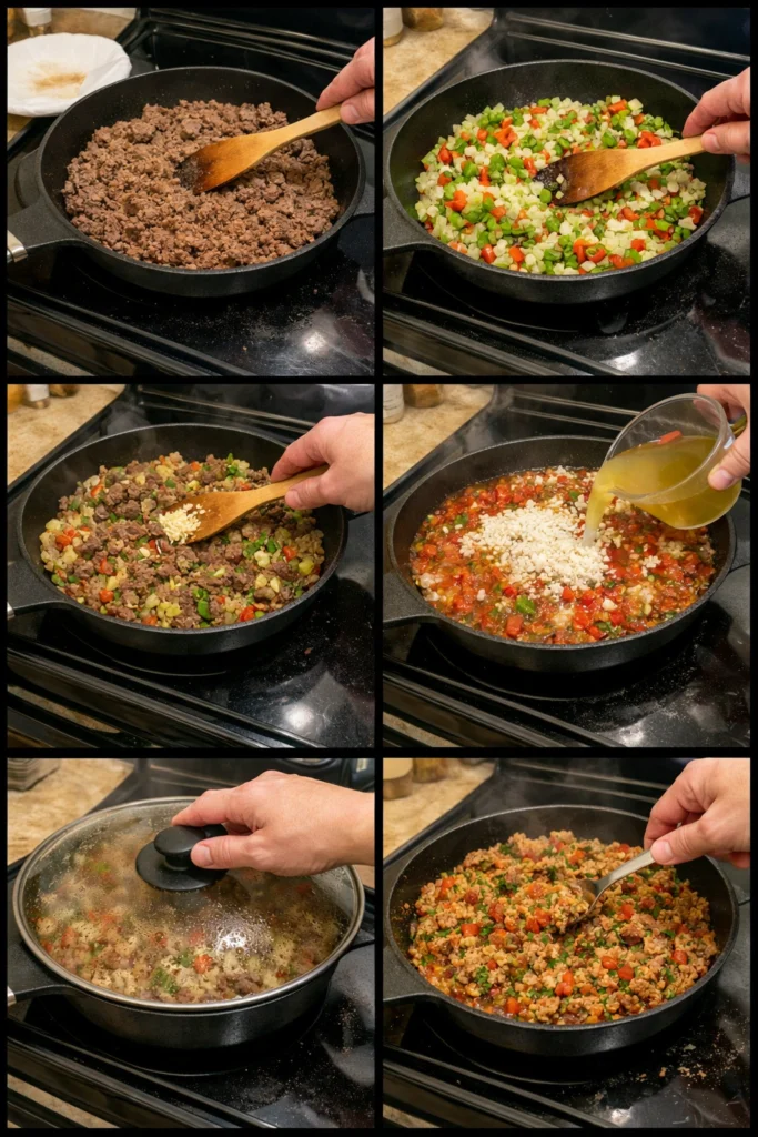 Ground Beef and Rice Skillet