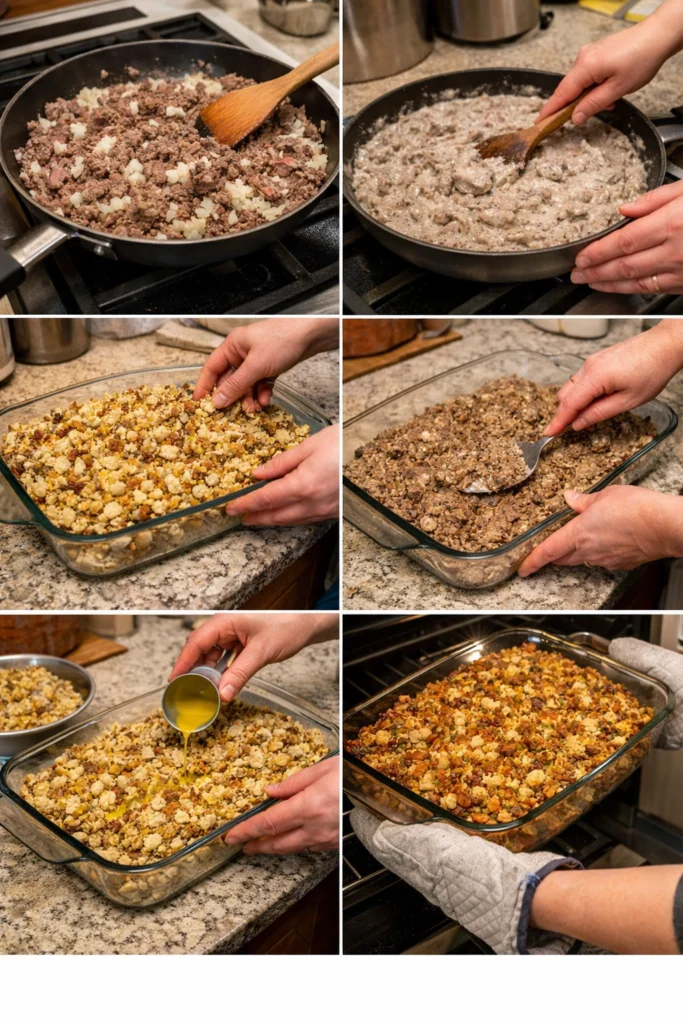 Layered Ground Beef Casserole