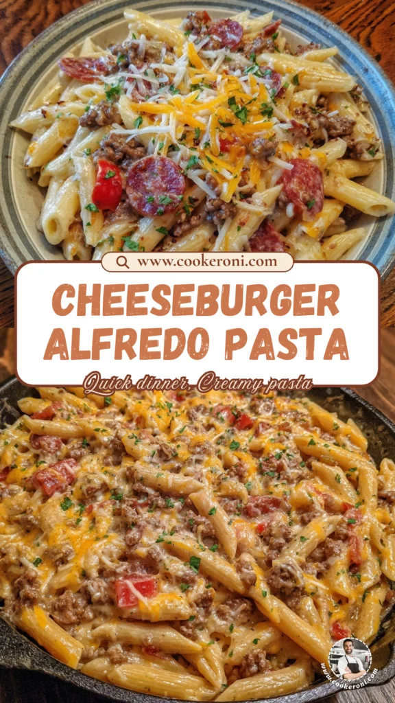 Loaded Cheeseburger Alfredo Pasta