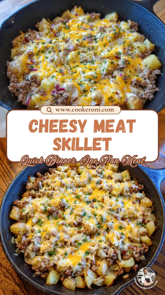 One Pan Cheesy Meat & Potato Skillet