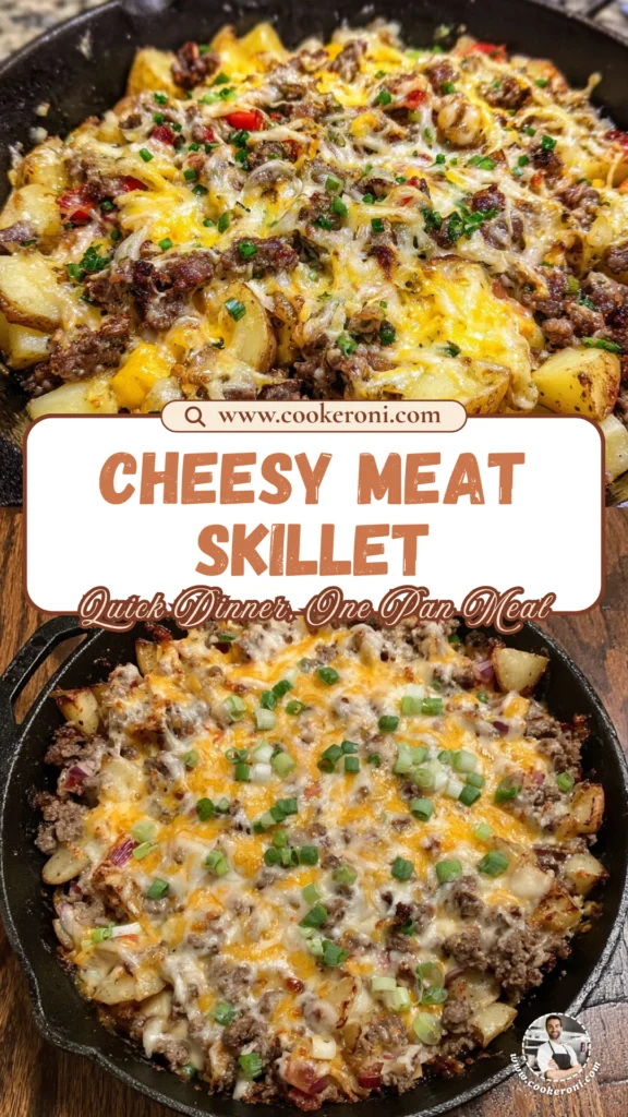 One Pan Cheesy Meat & Potato Skillet