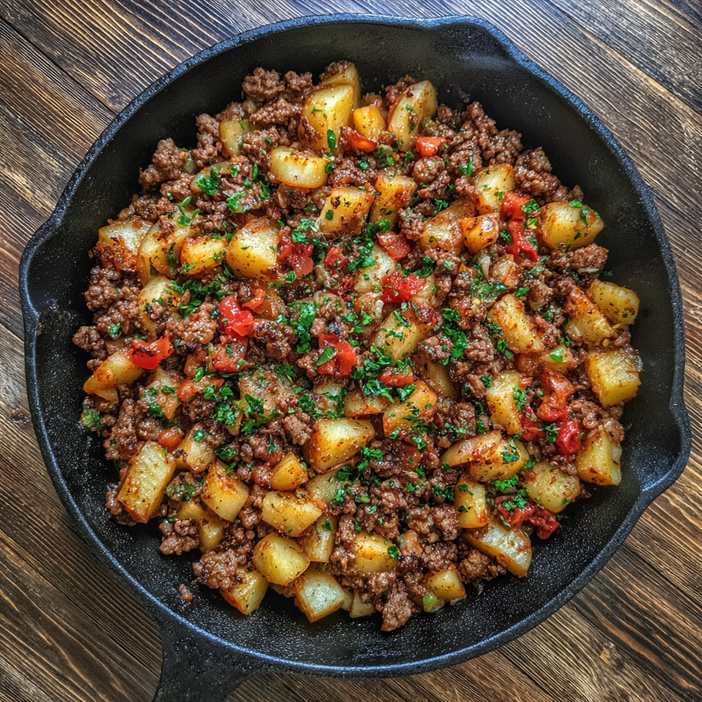 One-Pan Ground Beef and Potatoes