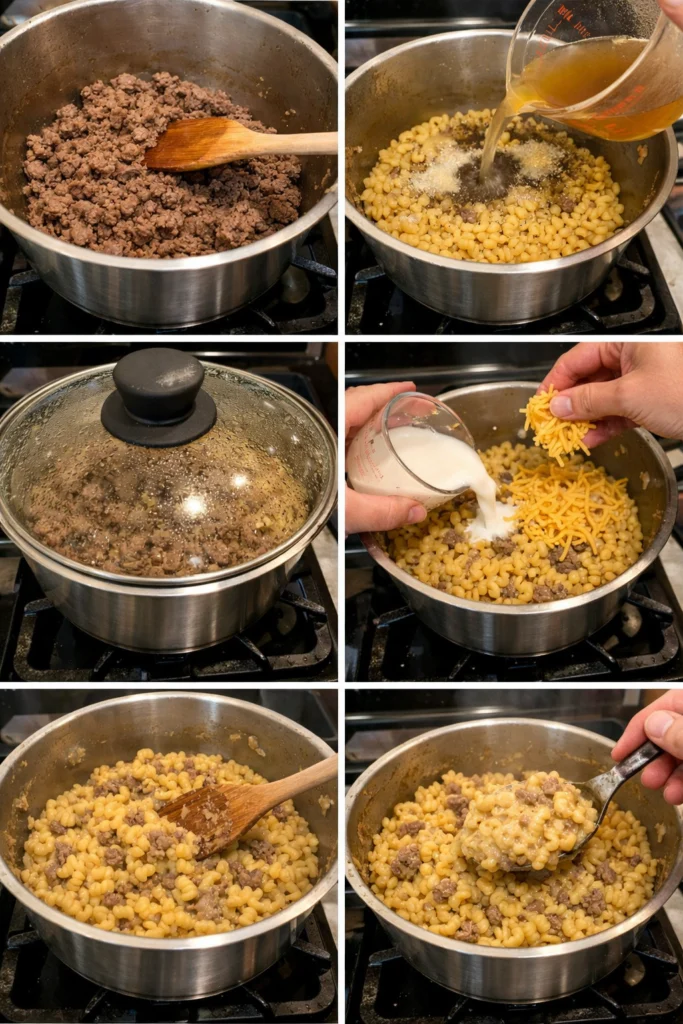 One Pot Homemade Cheeseburger Macaroni