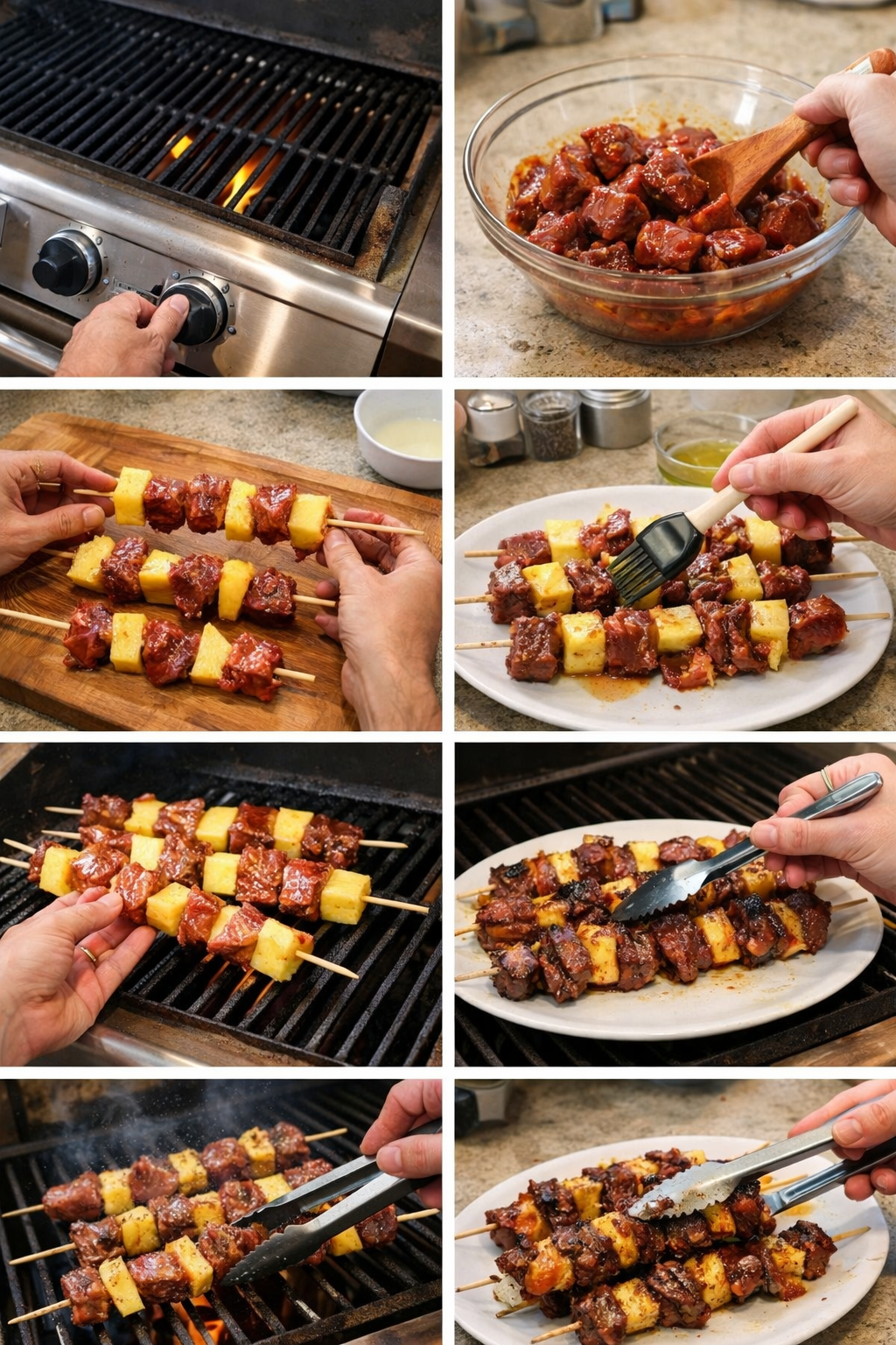 Pineapple BBQ Beef Skewers