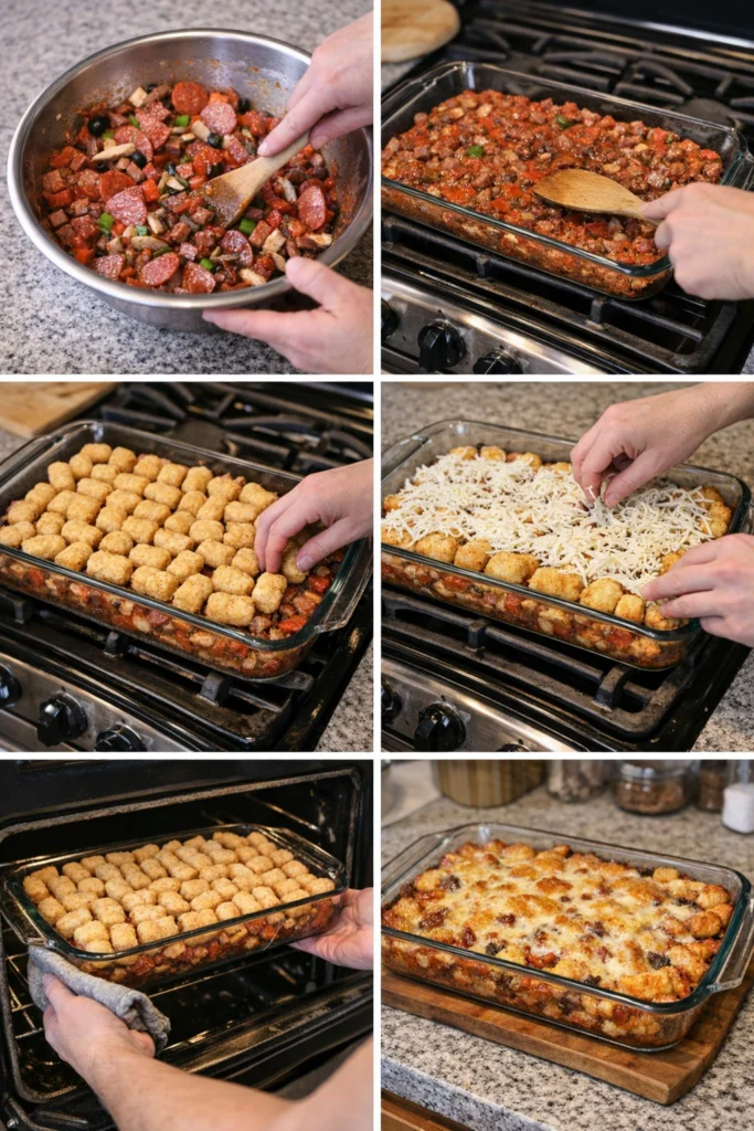 Pizza Tot Casserole