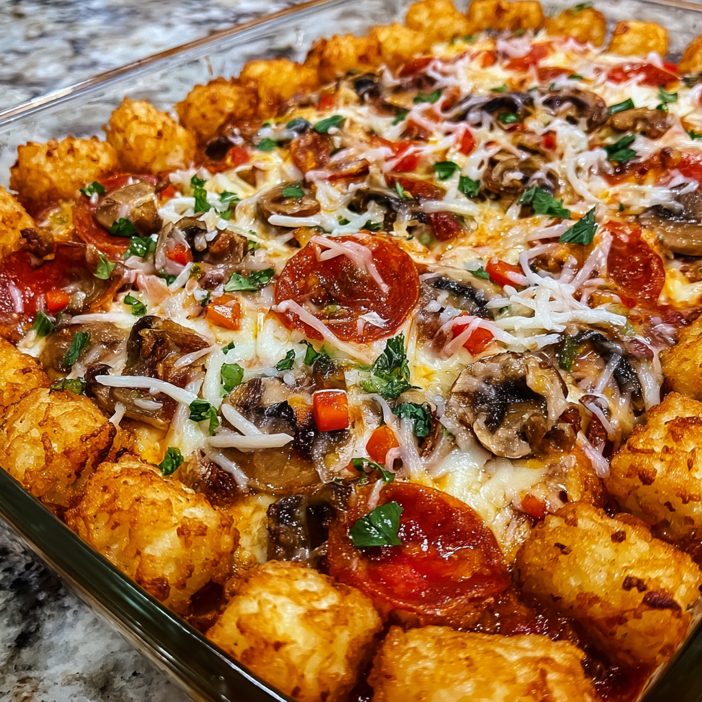 Pizza Tot Casserole