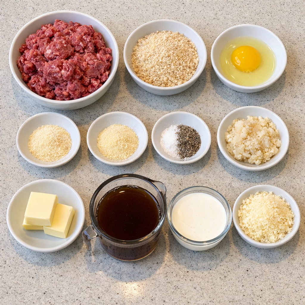 Salisbury Steaks in Horseradish Parmesan Sauce