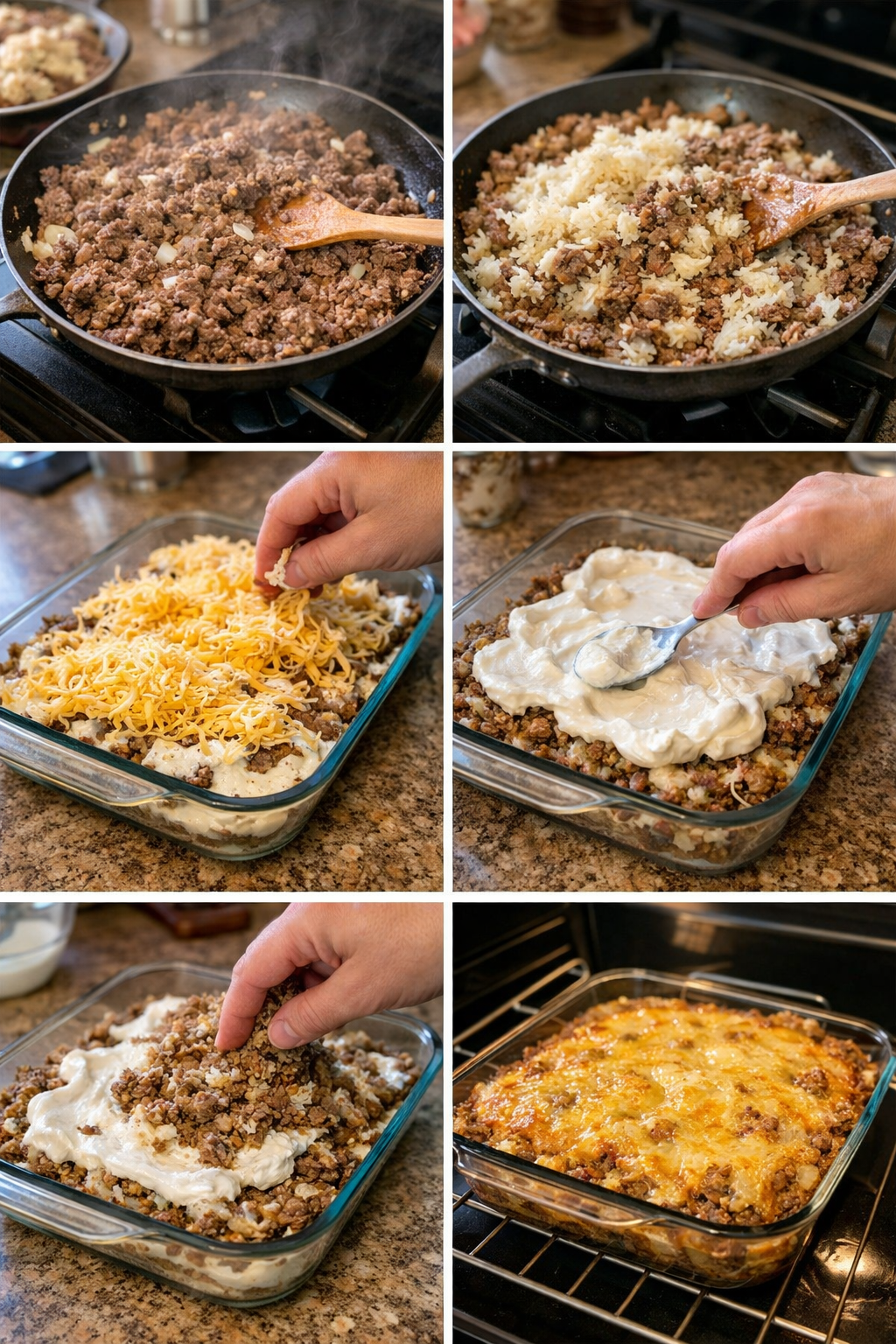 Sauerkraut Casserole with Ground Beef