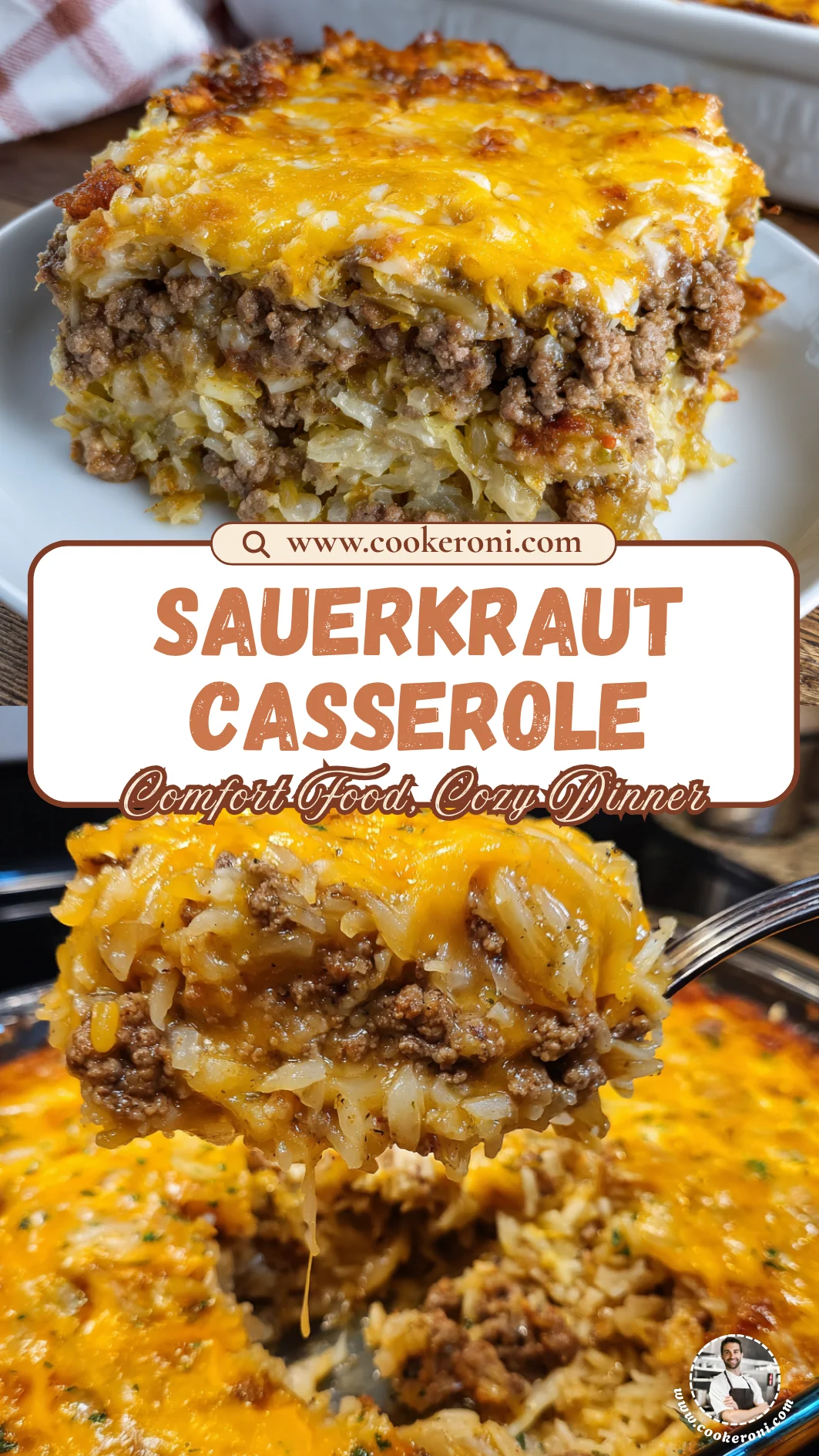 Sauerkraut Casserole with Ground Beef