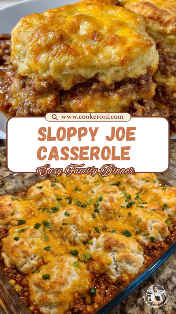 Sloppy Joe Cheddar Bay Biscuit Casserole