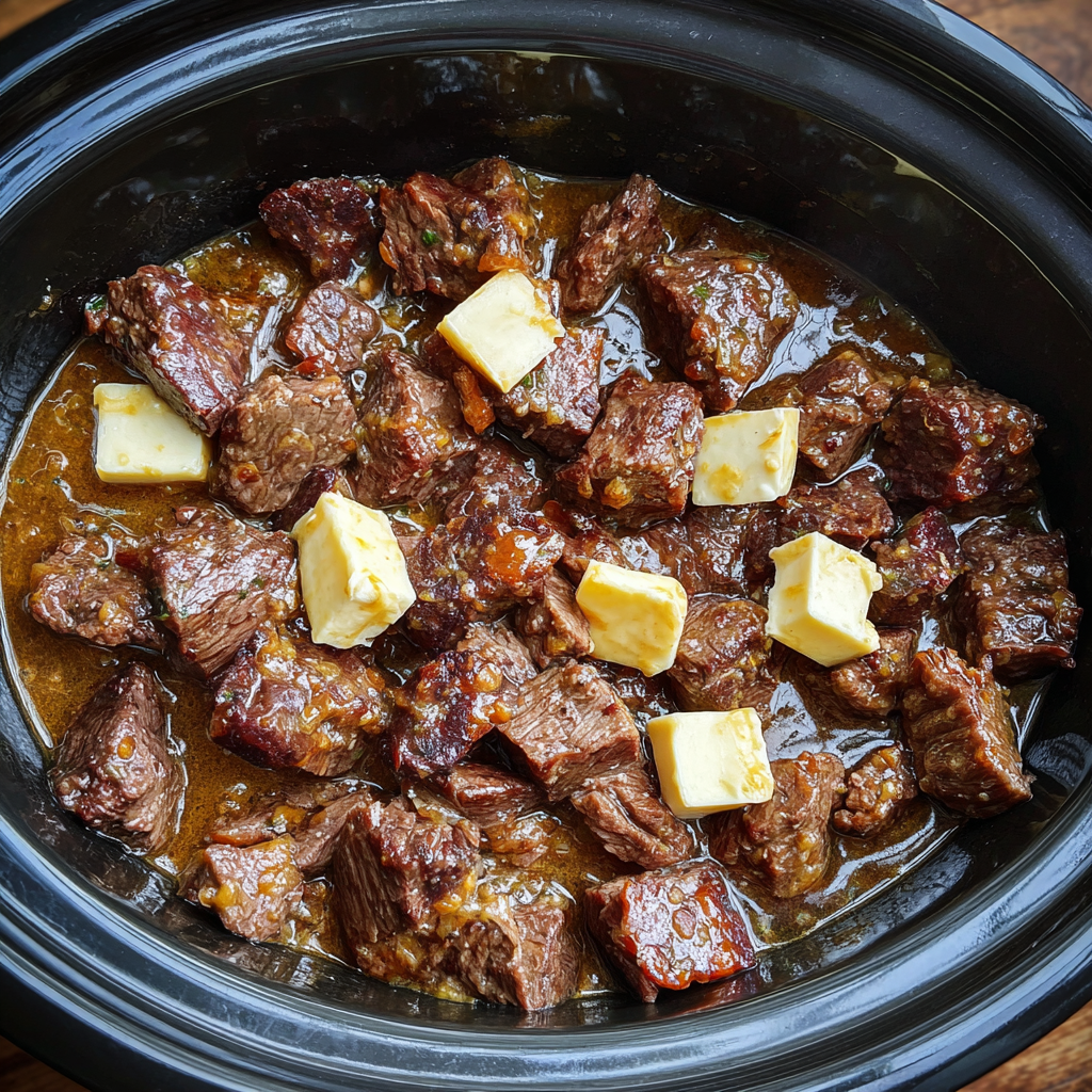 Slow Cooker Mississippi Steak Bites