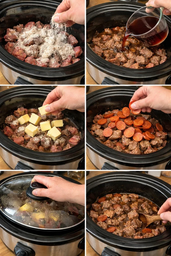 Slow Cooker Mississippi Steak Bites