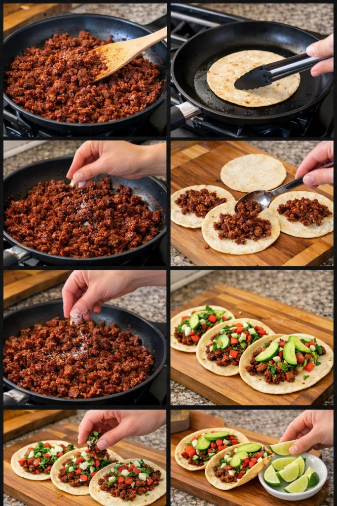 beef chorizo tacos