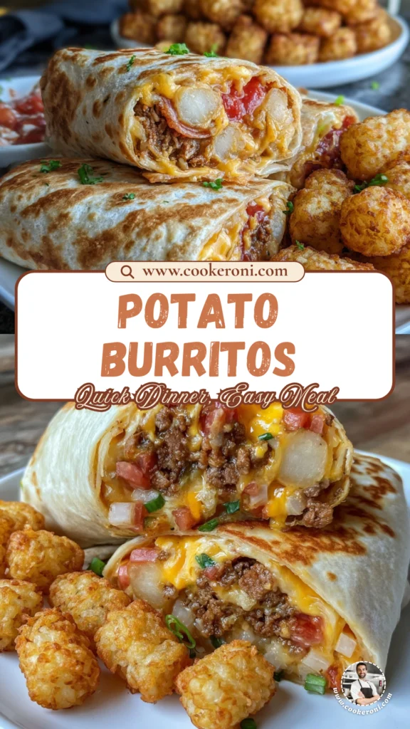 cheesy potato burritos with tater tots