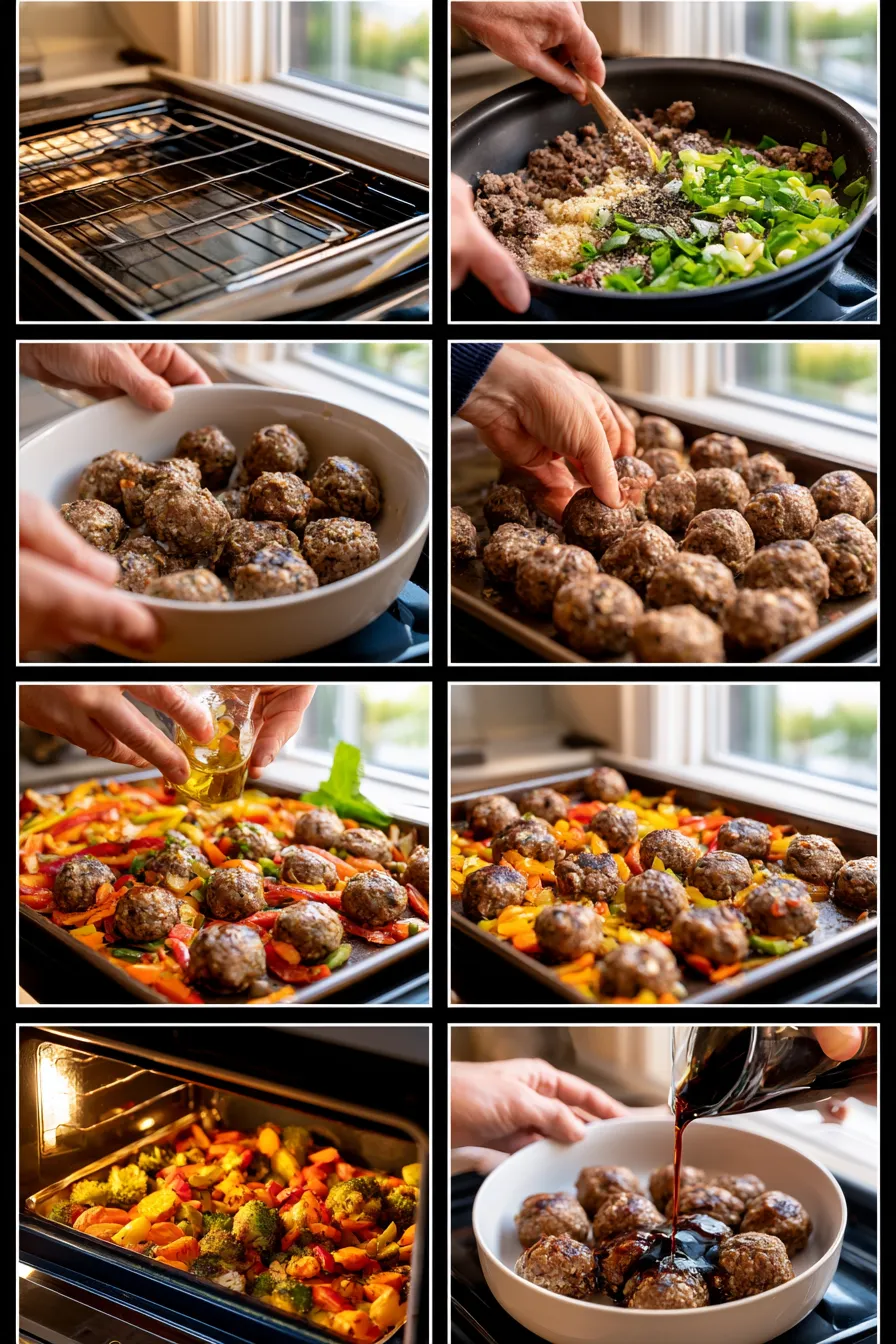 BBQ Meatballs with Roasted Vegetables