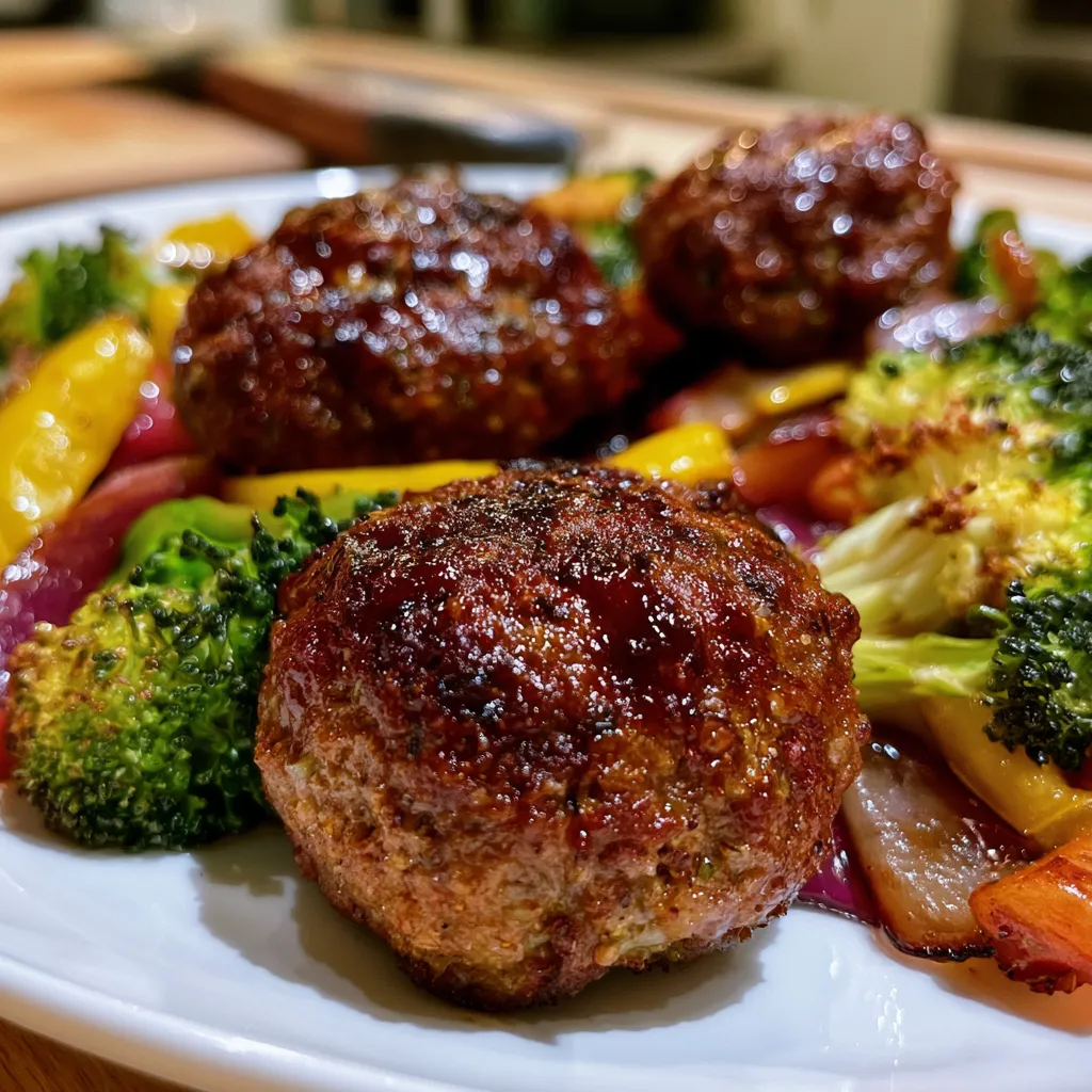 BBQ Meatballs with Roasted Vegetables