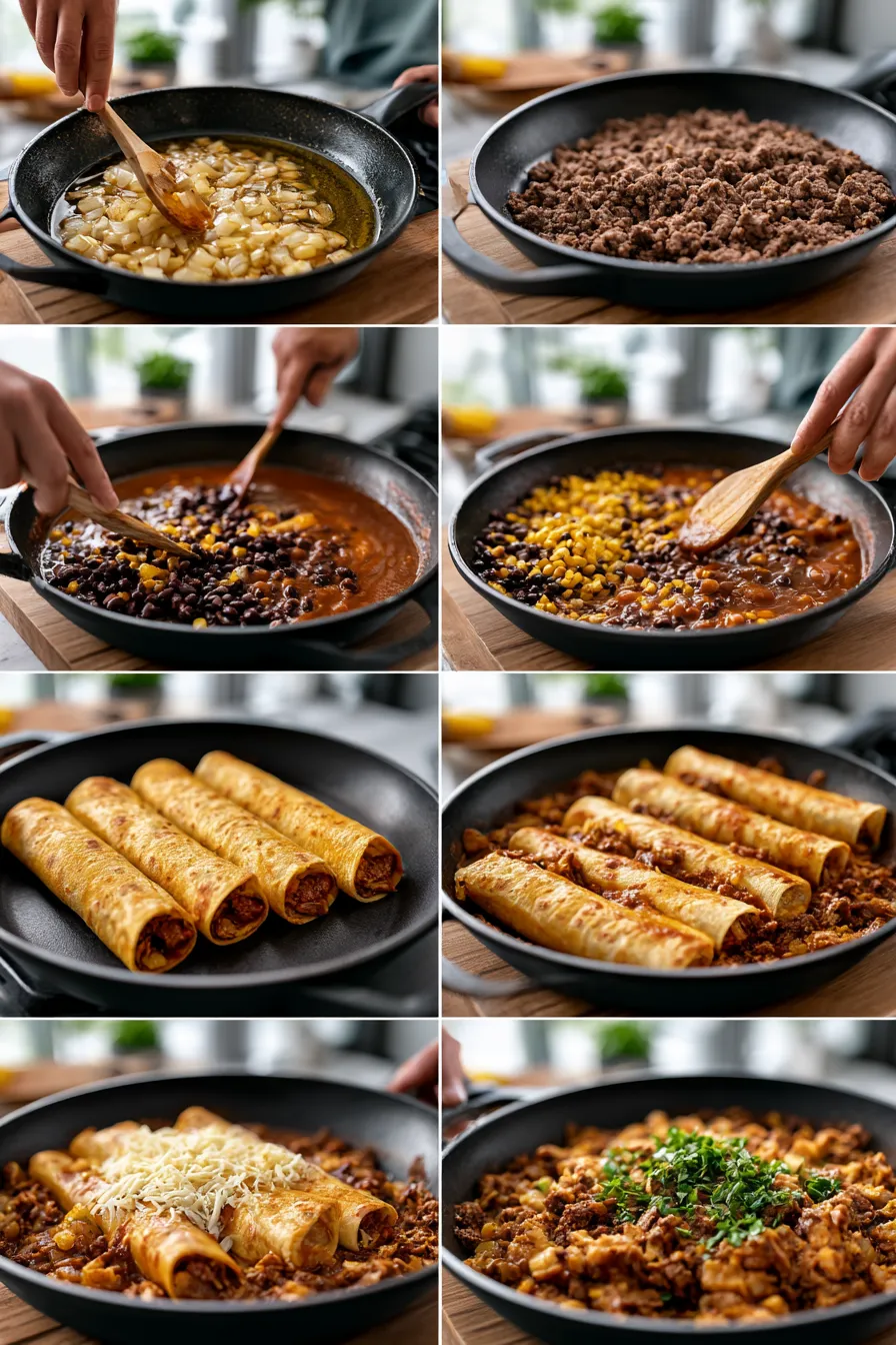Beef Skillet Enchiladas