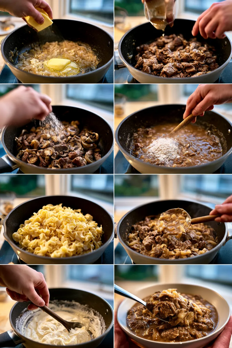 Beef Stroganoff with Egg Noodles