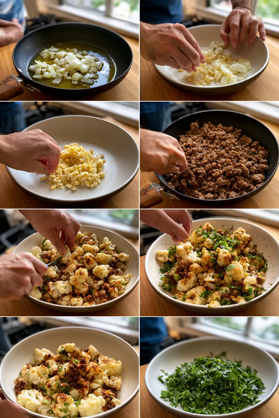 Beef and Cauliflower Hash