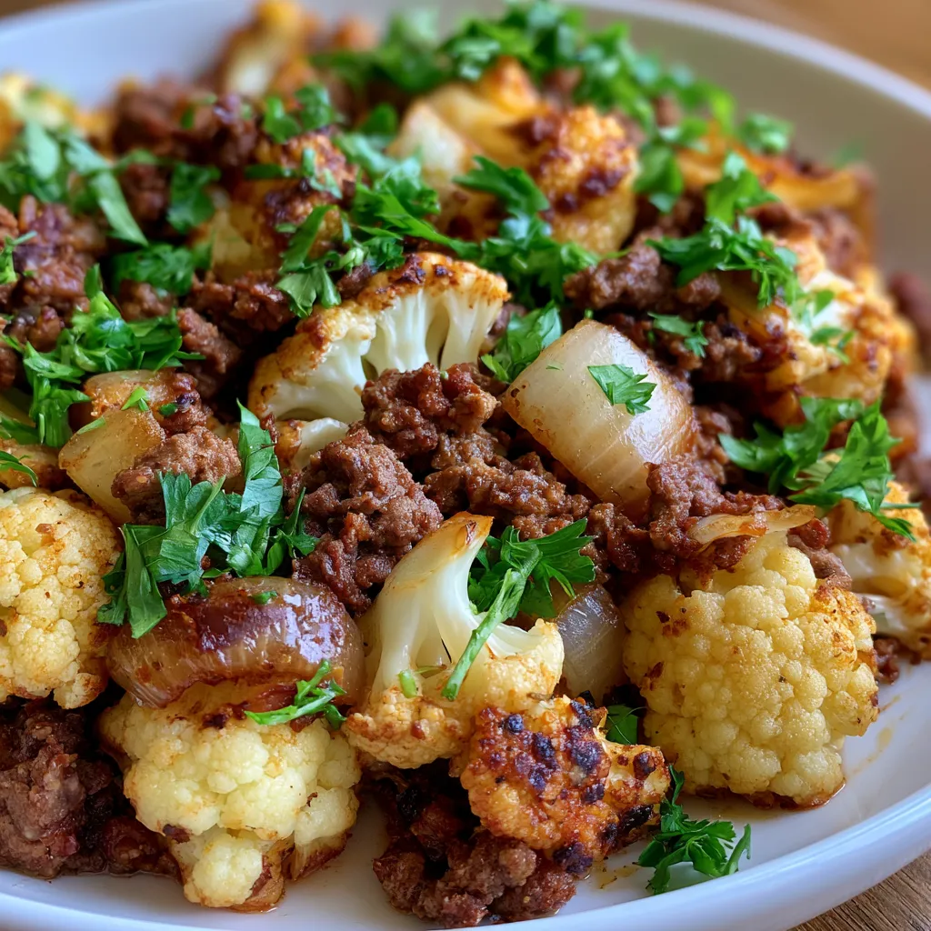Beef and Cauliflower Hash