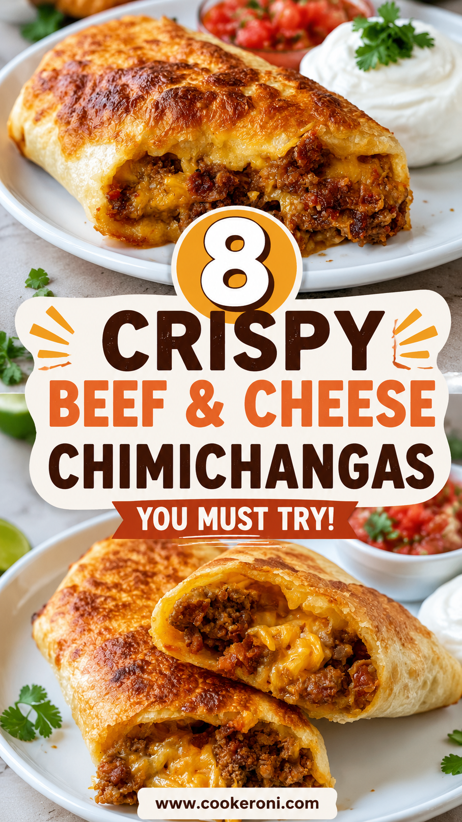 Beef and Cheese Chimichangas