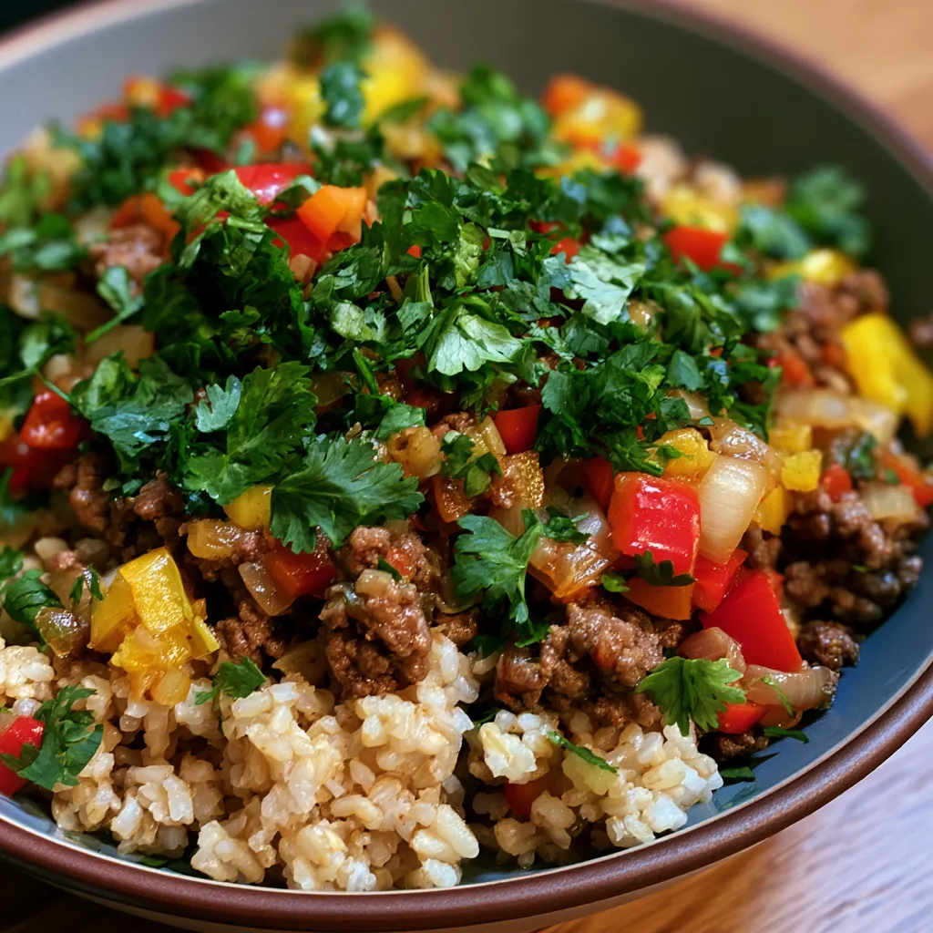 Beef and Pepper Rice Bowl